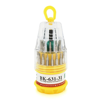 Отвертка с набором бит BAKU BK-631-31 Набор 30в1 Для ремонта электроники Yellow