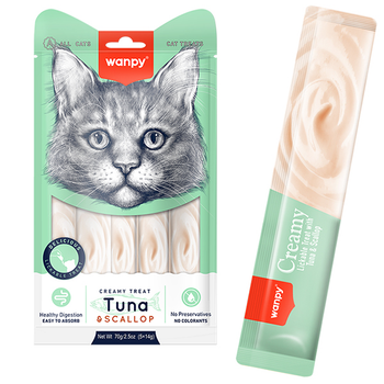 Жидкое лакомство для котов Wanpy Creamy Lickable Treats Tuna & Scallop (RA-51)