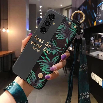 Силиконовый чехол для Samsung S25 с ремешком-подставкой и на шею Happy Day