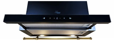 Вытяжка Luxor Elite Beste F 60 BK 1450 m3 LED Intellect KUP + 6 скоростей управление безконтактно, черное стекло, черный
