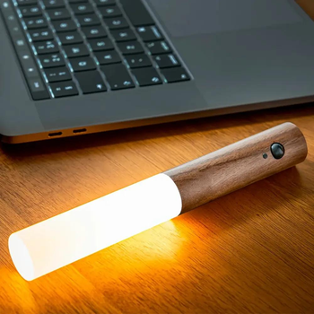 Беспроводная деревянная LED лампа Induction lamp, настенный светильник с датчиком движения и аккумулятором WSD-058