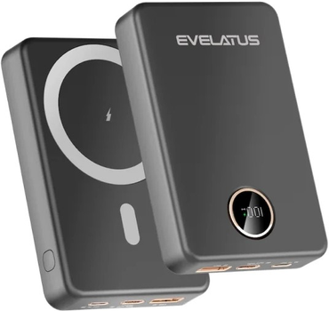 Powerbank Evelatus Wireless with 22.5W Fast Charge 10000 mAh Black (4752192087531)