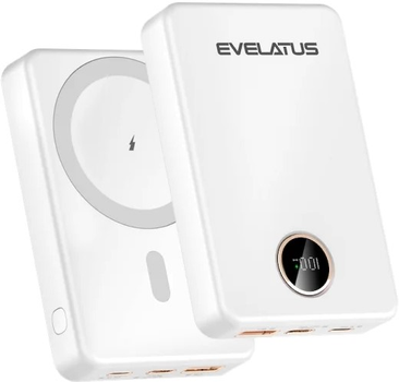 Powerbank Evelatus Wireless with 22.5W Fast Charge 10000 mAh White (4752192089184)