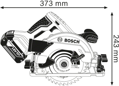 Акумуляторна циркулярна пила Bosch Professional GKS 18V-57G (06016A2101)