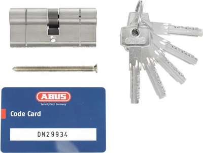 Дверний циліндр ABUS ключ-ключ D6PS N 30/50 5K, нікель матовий