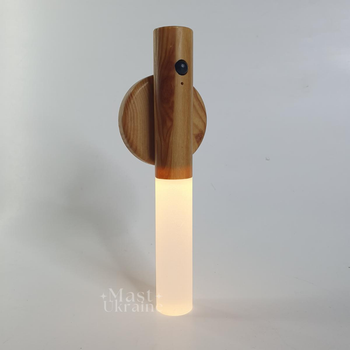 Дерев'яний настінний світильник з датчиком руху та акумулятором Induction lamp, бездротова LED лампа AND-850