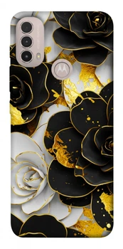 TPU чохол Demsky Flower black-white для Motorola Moto E40