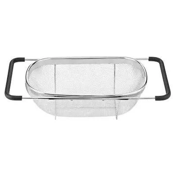 Дуршлаг-сито на раковину для мытья продуктов 36*25*10.5 см Сталь (HP-19-18-L)
