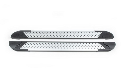 Бокові пороги Allmond Grey (2 шт., алюм) для Volkswagen Tiguan 2007-2016 рр