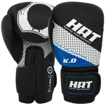 Перчатки боксерские PU HARD TOUCH BO-8469 (размер 14oz, Черный-синий) (BO-8469_Черный-синий_12_унции)