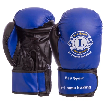 Перчатки боксерские Стрейч LEV UR Pro КЛАСС (синтетическая кожа, размер 12oz, Синий) (LV-4281_Синий_12_унции)