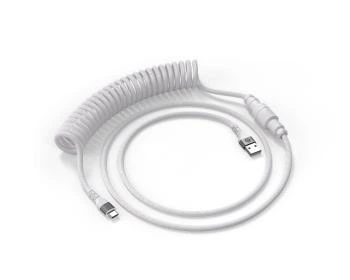 Кастомный кабель для клавиатуры авиатор (coiled cable) (Type-C) Белый