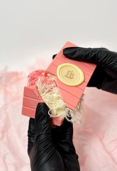 Розовая волосатая шоколадка пишмание - волосы ангела berrybar_zt 120г