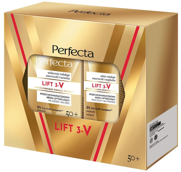 Zestaw do pielęgnacji twarzy Perfecta Lift 3 V Krem liftingujący przeciwzmarszczkowy 50+ 50 ml + Przeciwzmarszczkowy krem liftingujący pod oczy i na powieki 15 ml (5900525092045)