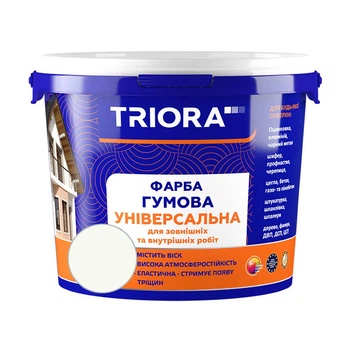 Фарба гумова універсальна TRIORA 10 біла 3,5 кг