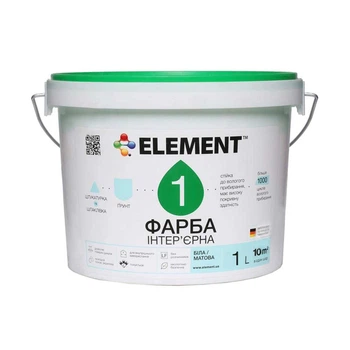 Интерьерная краска Element 1 матовая белая 1 л