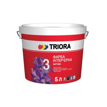 Интерьерная краска акриловая Triora 3 матовая белая 5 л