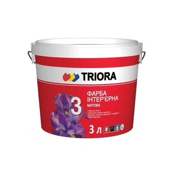 Интерьерная краска акриловая Triora 3 матовая белая 3 л
