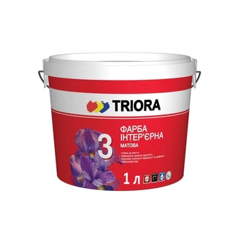 Интерьерная краска акриловая Triora 3 матовая белая 1 л