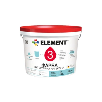 Интерьерная краска латексная Element 3 база А матовая белая 5 л