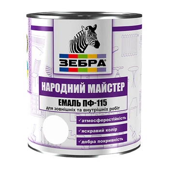 Эмаль Зебра Народный Мастер ПФ-115 М12 белый 2,6 кг