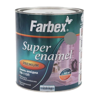 Эмаль алкидная Farbex ПФ-115 светло-серая 2,8 кг