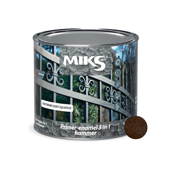 Грунт-эмаль Miks Color 3 в 1 молотковая коричневая 0,65 кг