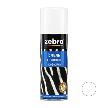 Эмаль глянцевая профессиональная ZEBRA 997 RAL 9003 снежно-белый 400 мл