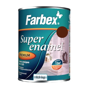 Эмаль алкидная Farbex ПФ-115 красно-коричневая 0,9 кг