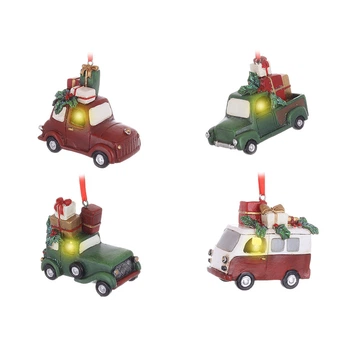 Игрушка на елку Машинка с подарками BonaDi 894-007 LED 7,5 см 4 дизайна