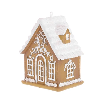 Игрушка на елку Пряничный домик BonaDi K07-583 7,5 см коричневая