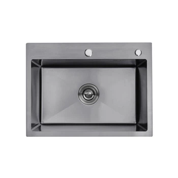 Кухонна мийка Kroner KRP Schwarze-5843HM інтегрована 3/1 мм 43*58 см
