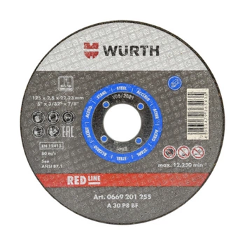 Круг отрезной по металлу Wurth Red Line 0669201250 Blue 125*1,0*22,2 мм