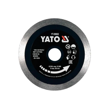 Диск отрезной алмазный по стеклу и керамике Yato YT-59952 125*1,6 мм