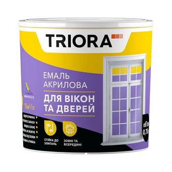 Емаль акрилова Triora для вікон та дверей біла 0,75 л
