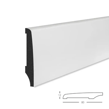 Плинтус MARCO decor SPC 8012-64 белый 80*2500 мм