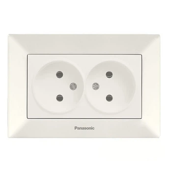 Розетка подвійна без заземлення Panasonic Arkedia Slim 0204-2BG кремова
