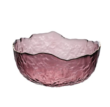 Салатник Glass скляний 13 см Рожевий (18452)