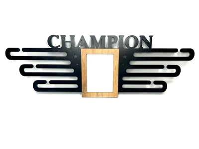 Медальниця Champion з фоторамкою 60 см чорна