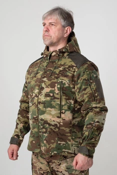 Куртка Флісова Мультикам з капюшоном чоловіча MILITARY M(48)