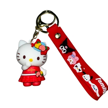 Брелок Hello Kitty Хеллоу Кітті з квітами