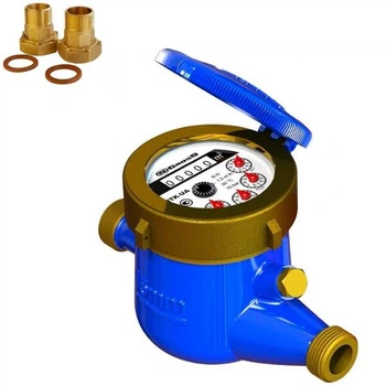 Лічільник холодної води Gross (мокроход) 1/2"(15) MNK-UA-15 R80 зі згонами