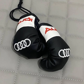 Брелок боксерские перчатки на зеркало заднего вида AUDI с красной надписью