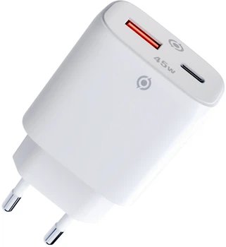 Сетевое зарядное устройство для Piko TC-PD452 USB Type-A QC3.0 PD3.0 45 Вт GaN White (1283126597787)