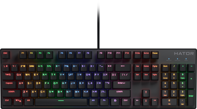 Клавиатура проводная HATOR Icefall Mecha Rainbow Hator Origin Red USB Black (HTK104UA)