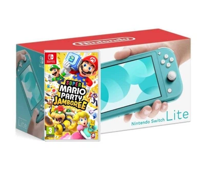Игровая консоль Nintendo Switch Lite Turquoise + Игра Super Mario Party Jamboree (русские субтитры)
