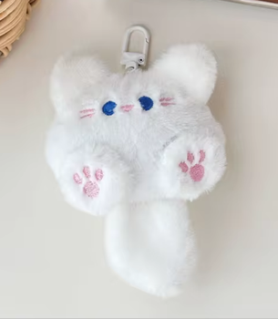 Брелок плюшева підвіска біла Cute Plush Cat Doll Kitten pendant