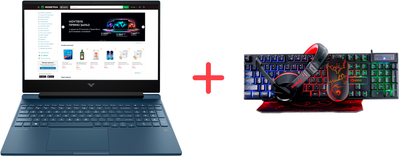 Ноутбук HP Victus Gaming Laptop 15-fa0022ua (A2BK1EA) Performance Blue / 15.6" IPS Full HD 144 Гц / Intel Core i5-12450H / RAM 16 ГБ / SSD 512 ГБ / nVidia GeForce RTX 3050, 4 ГБ /