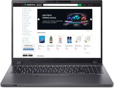 Ноутбук Acer TravelMate P2 16 TMP216-51-G2-TCO-33PW (NX.BB7EU.007) Steel Gray