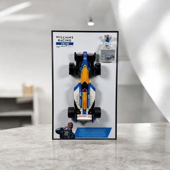 Арт Держатель Рамка на Стену 50x30 см. для Вашего Конструктора Icons Williams Racing FW14B Nigel Mansell Найджел Менселл (10353) с дополнительным креплением для мини-фигурки